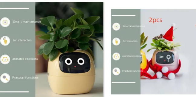 Smart AI Planter with 7 Sensors – Self-Monitoring Plant Pot with Display