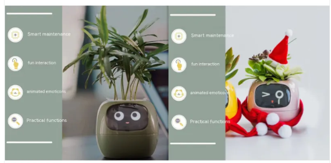 Smart AI Planter with 7 Sensors – Self-Monitoring Plant Pot with Display