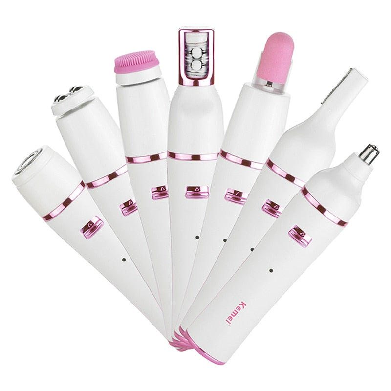 7-in-1 Women's Electric Facial Epilator – Waterproof Face Hair Remover