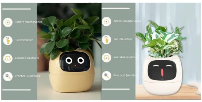 Smart AI Planter with 7 Sensors – Self-Monitoring Plant Pot with Display