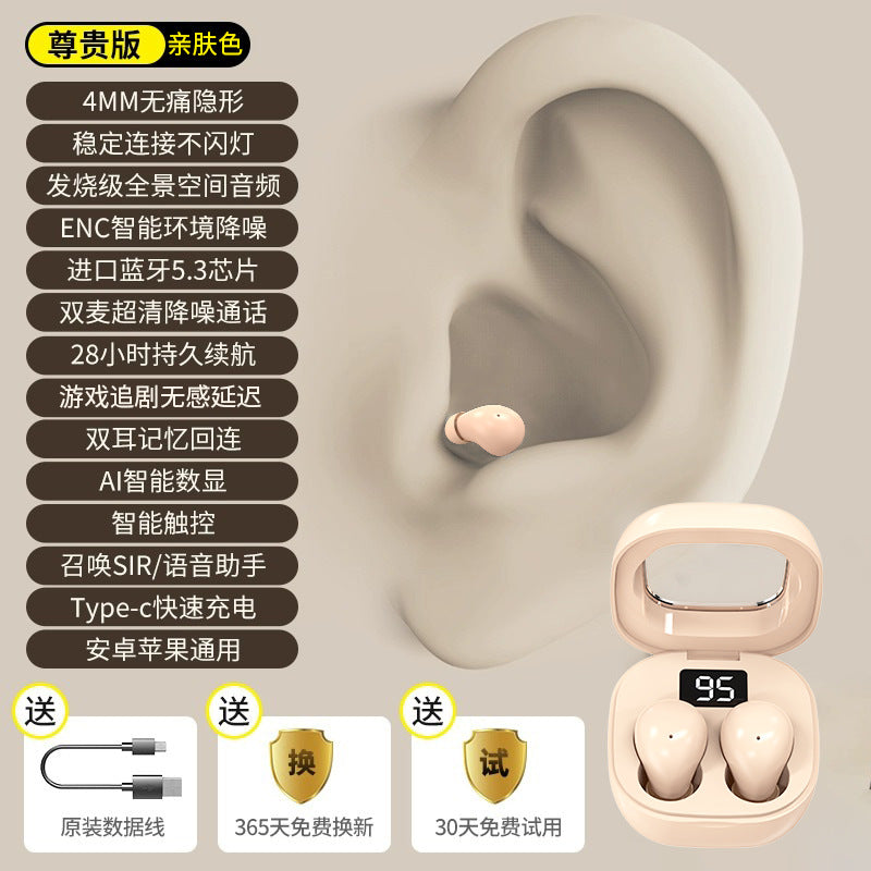 Mini Invisible True Wireless Earbuds – Bluetooth 5.3, 8Hr Battery