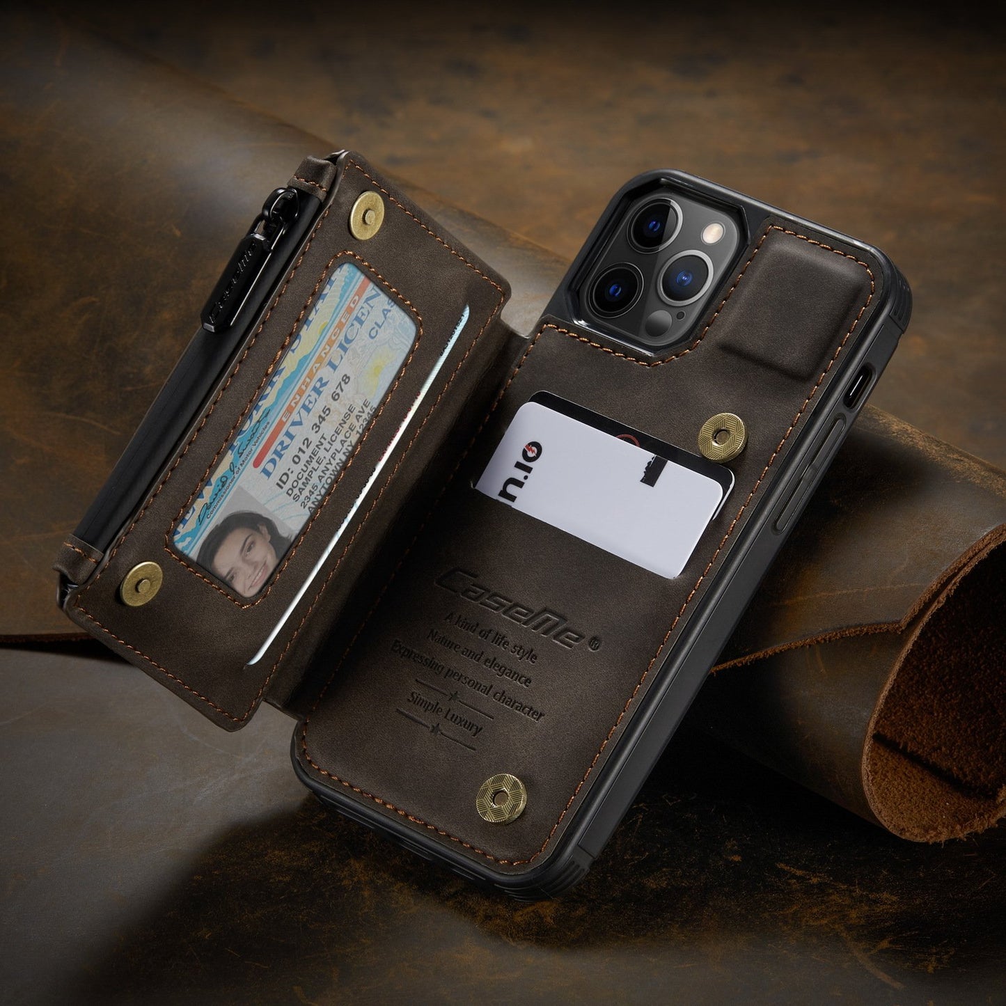 Anti-Theft iPhone Case with Belt Holster – PU Leather, iPhone 12 Series