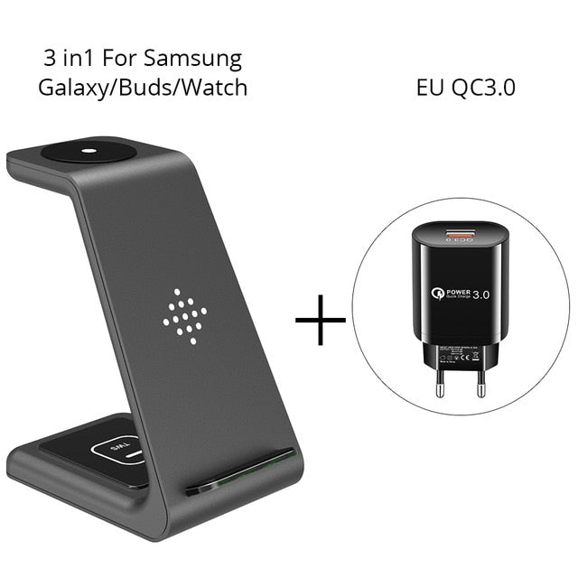 3-in-1 Wireless Charger Stand – iPhone, Apple Watch & AirPods