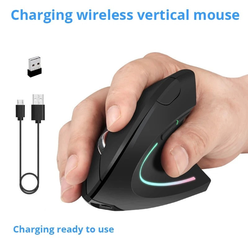 Wireless Ergonomic Vertical Mouse – 2.4G Rechargeable, 6 Buttons