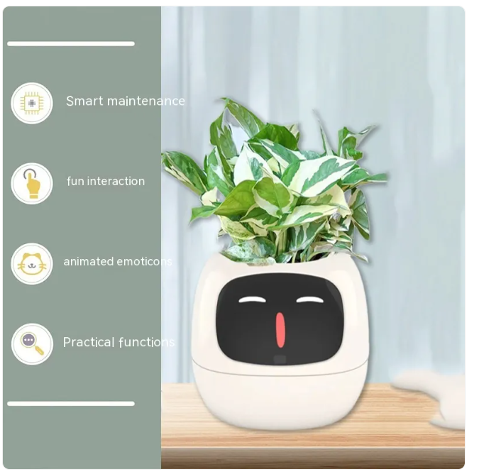 Smart AI Planter with 7 Sensors – Self-Monitoring Plant Pot with Display