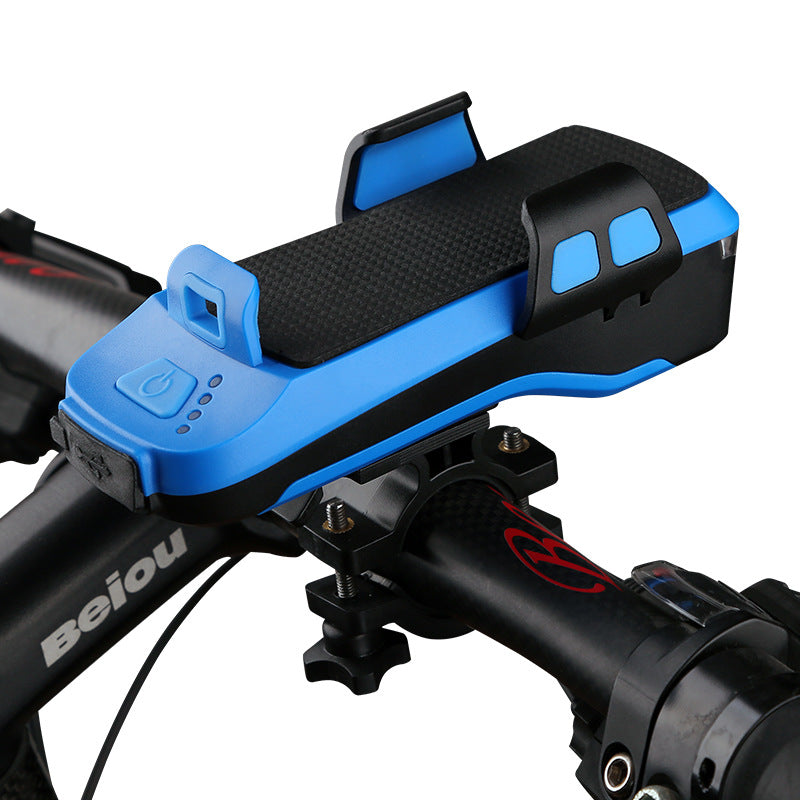 USB Rechargeable Bike Light with Phone Holder, Speaker & Power Bank