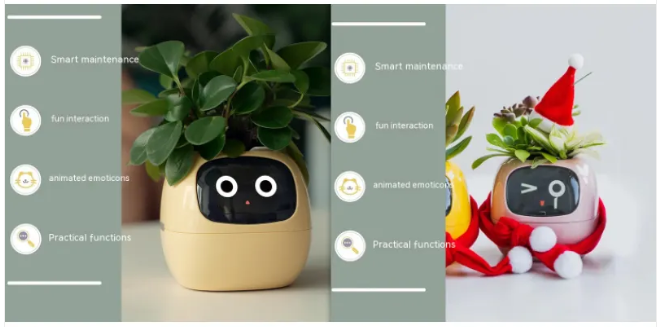 Smart AI Planter with 7 Sensors – Self-Monitoring Plant Pot with Display