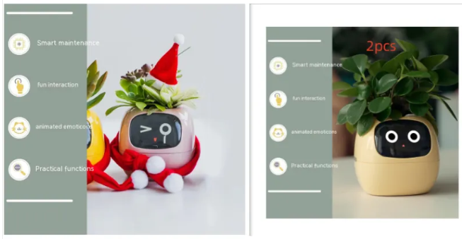 Smart AI Planter with 7 Sensors – Self-Monitoring Plant Pot with Display