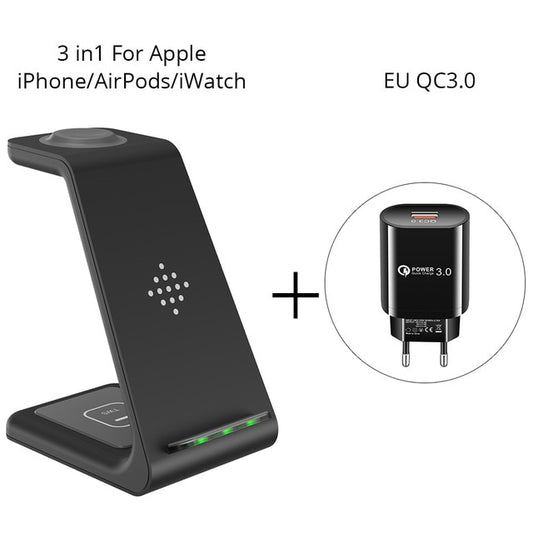 3-in-1 Wireless Charger Stand – iPhone, Apple Watch & AirPods