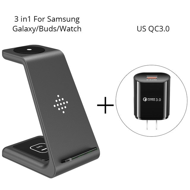 3-in-1 Wireless Charger Stand – iPhone, Apple Watch & AirPods
