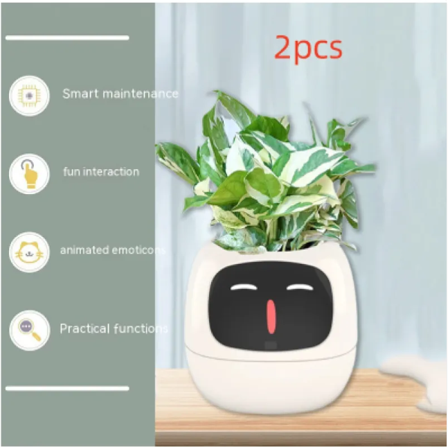 Smart AI Planter with 7 Sensors – Self-Monitoring Plant Pot with Display