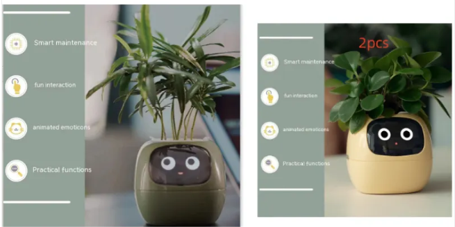 Smart AI Planter with 7 Sensors – Self-Monitoring Plant Pot with Display