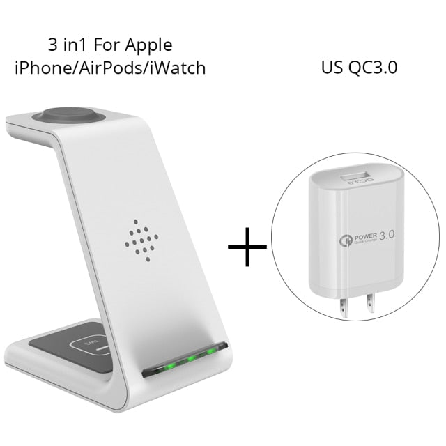 3-in-1 Wireless Charger Stand – iPhone, Apple Watch & AirPods