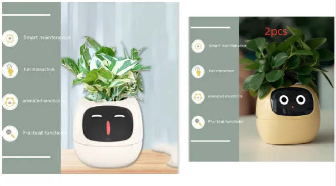 Smart AI Planter with 7 Sensors – Self-Monitoring Plant Pot with Display