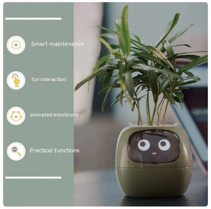 Smart AI Planter with 7 Sensors – Self-Monitoring Plant Pot with Display