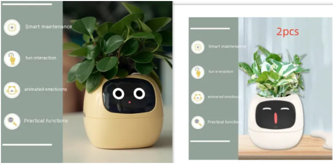 Smart AI Planter with 7 Sensors – Self-Monitoring Plant Pot with Display