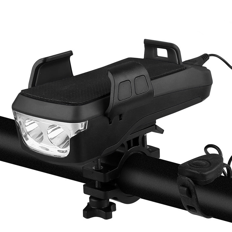 USB Rechargeable Bike Light with Phone Holder, Speaker & Power Bank