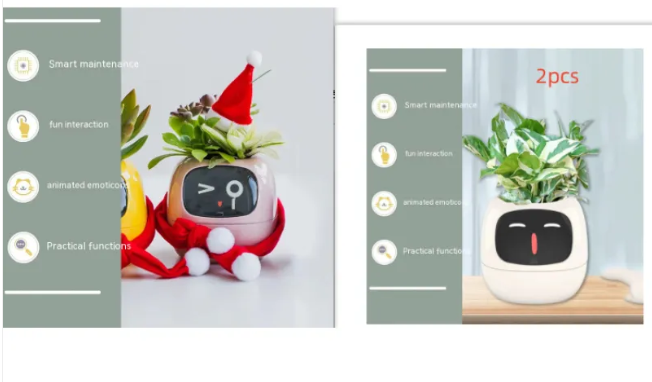 Smart AI Planter with 7 Sensors – Self-Monitoring Plant Pot with Display