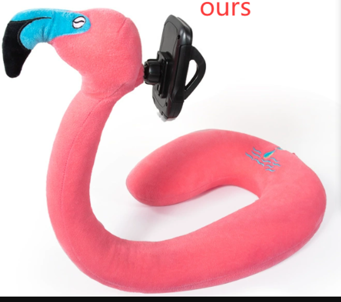 U-Shaped Neck Pillow with Phone Stand – Soft Travel & Lounge Pillow
