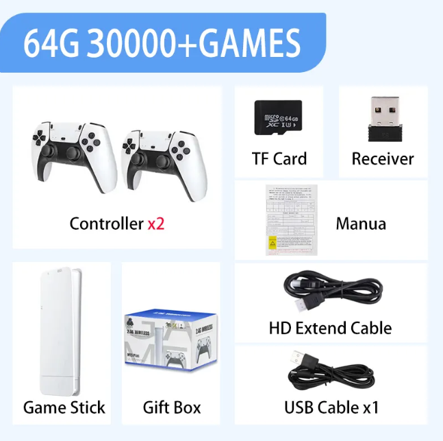 M15 Retro Mini Game Console – HDMI Plug & Play with 2 Wireless Controllers