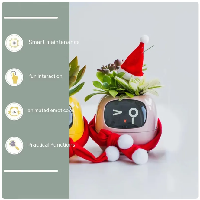 Smart AI Planter with 7 Sensors – Self-Monitoring Plant Pot with Display