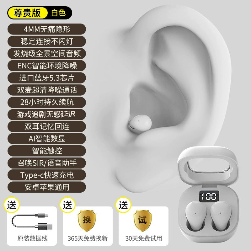 Mini Invisible True Wireless Earbuds – Bluetooth 5.3, 8Hr Battery