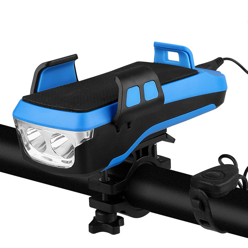 USB Rechargeable Bike Light with Phone Holder, Speaker & Power Bank