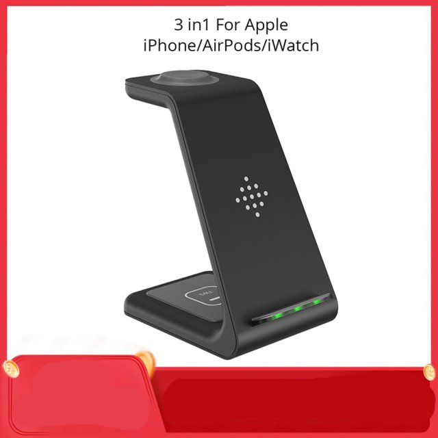 3-in-1 Wireless Charger Stand – iPhone, Apple Watch & AirPods