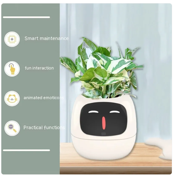 Smart AI Planter with 7 Sensors – Self-Monitoring Plant Pot with Display