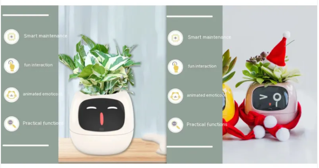 Smart AI Planter with 7 Sensors – Self-Monitoring Plant Pot with Display