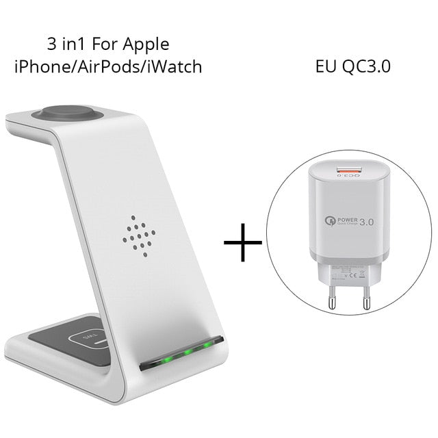 3-in-1 Wireless Charger Stand – iPhone, Apple Watch & AirPods