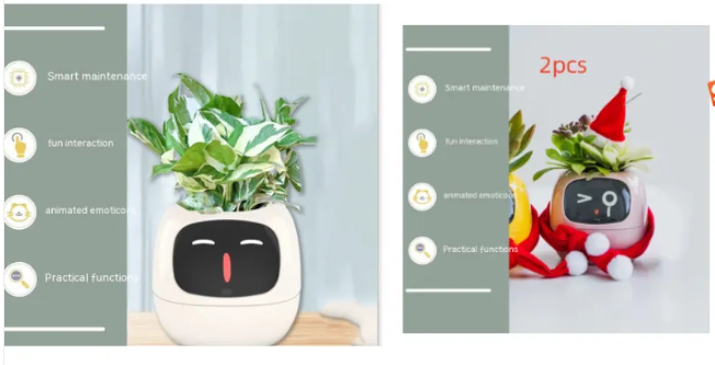 Smart AI Planter with 7 Sensors – Self-Monitoring Plant Pot with Display