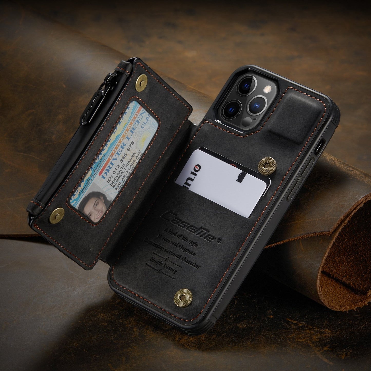 Anti-Theft iPhone Case with Belt Holster – PU Leather, iPhone 12 Series