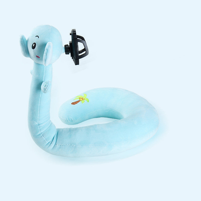 U-Shaped Neck Pillow with Phone Stand – Soft Travel & Lounge Pillow