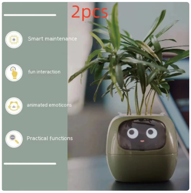 Smart AI Planter with 7 Sensors – Self-Monitoring Plant Pot with Display