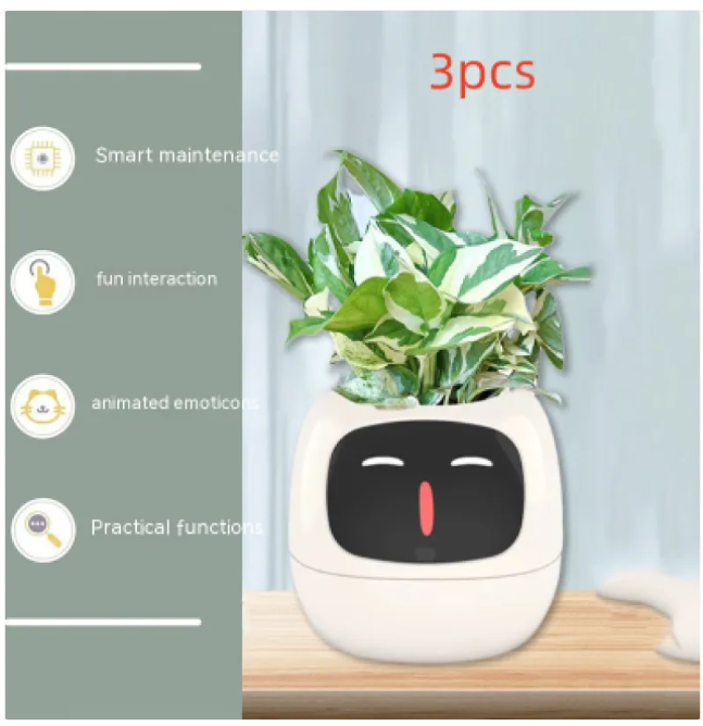 Smart AI Planter with 7 Sensors – Self-Monitoring Plant Pot with Display