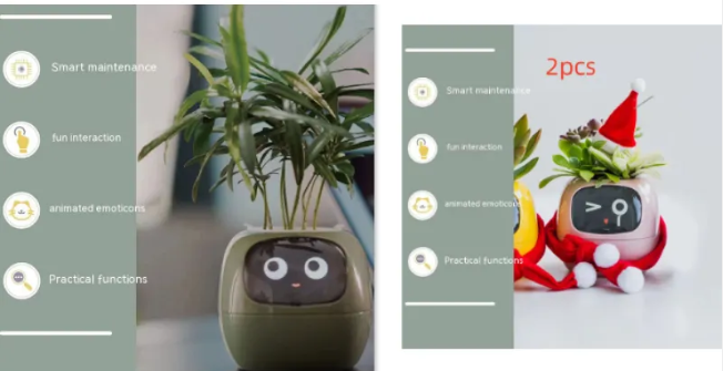Smart AI Planter with 7 Sensors – Self-Monitoring Plant Pot with Display