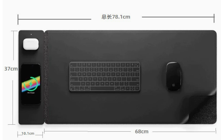 15W Magnetic Wireless Charging Mouse Pad – Qi Fast Charger Desk Mat
