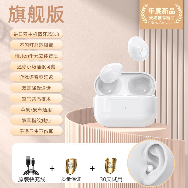 Mini Invisible True Wireless Earbuds – Bluetooth 5.3, 8Hr Battery