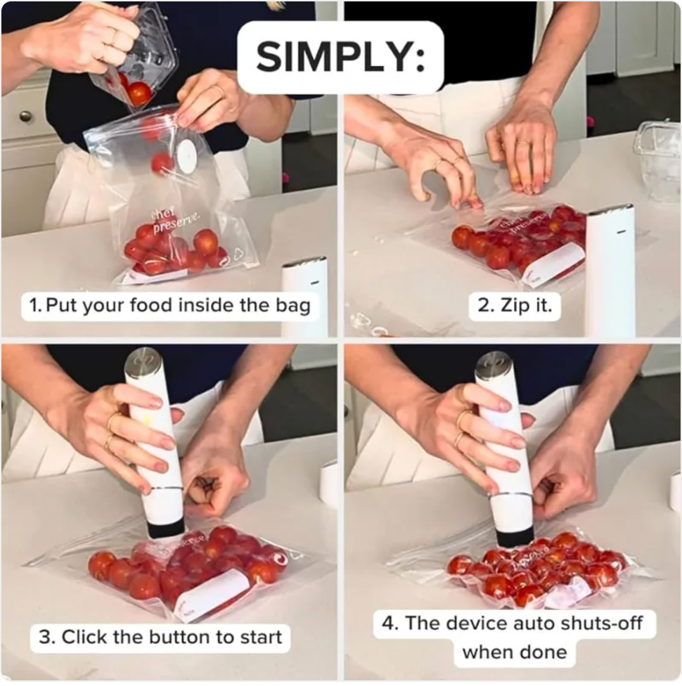 Compact USB Vacuum Food Sealer – Portable Kitchen Food Preserver