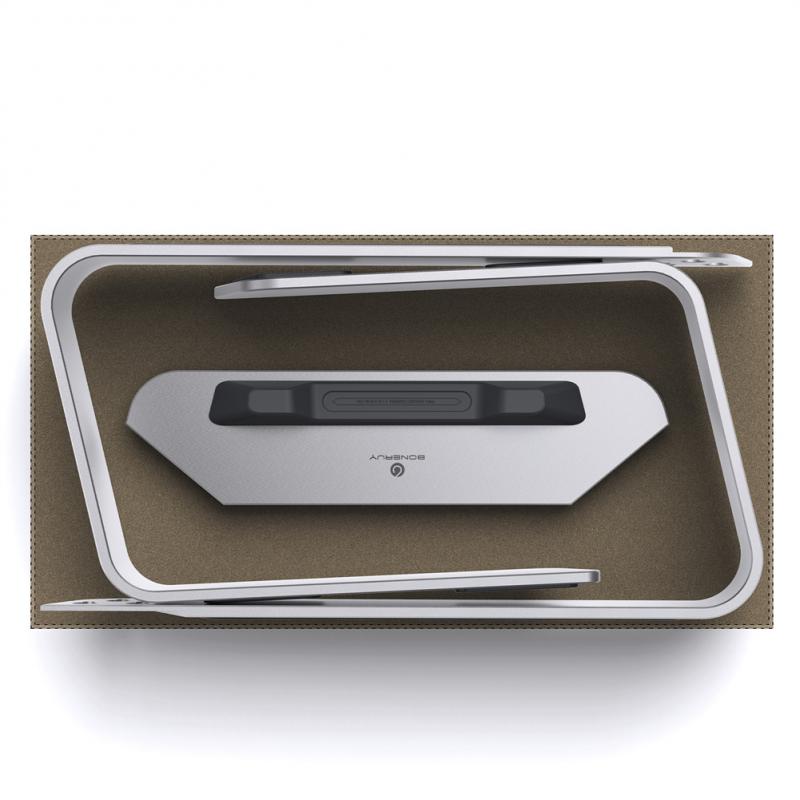 Adjustable Aluminium Laptop & Tablet Stand – Detachable with Cooling Design