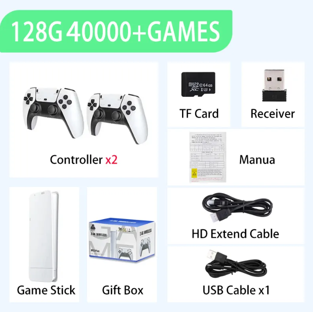 M15 Retro Mini Game Console – HDMI Plug & Play with 2 Wireless Controllers